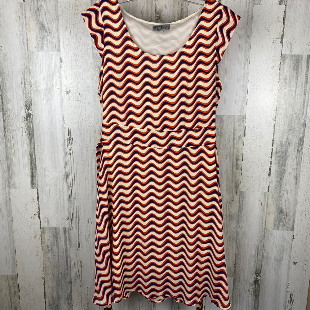 Fussy NY Tie Back Dress Multi Size M Fast Ship!